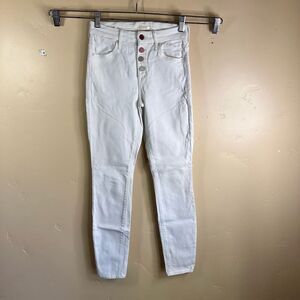 Mother Jeans Womens The Pixie White Denim Button Fly Jean Size 24 Beach Vacation